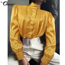 Celmia Puff Sleeve High Collar Shirt Y2K Casual Women Spring Tunics Jacquard Satin Pleated OL 2022 Fashion Blouses Elegant Tops
Celmia Puff Sleeve High Collar Shirt Y2K Casual Women Spring Tunics Jacquard Satin Pleated OL 2022 Fashion Blouses Elegant Tops