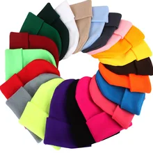 Solid Color Knitted Beanies Hat Winter Warm Ski Hats Men Women Multicolor Skullies Caps Soft Elastic Cap womens hats