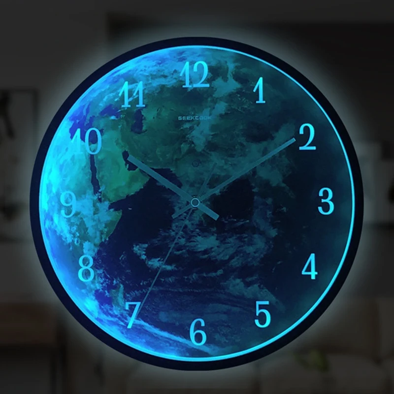 LED Light and Sound Dual Control Wall Clock, Creative Luminous Earth, Home Clock, Living Room Decorative Hanging Watch 
LED Light and Sound Dual Control Wall Clock, Creative Luminous Earth, Home Clock, Living Room Decorative Hanging Watch