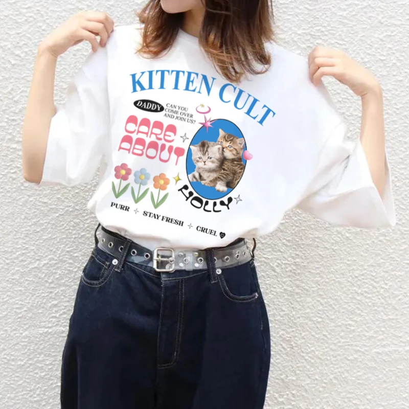 

Kitten Cult Women T-Shirt Mushroom Tops Cowgirl Vintage Western Rodeo Graphic Tee Short Sleeve Cute Retro T Shirt Tops