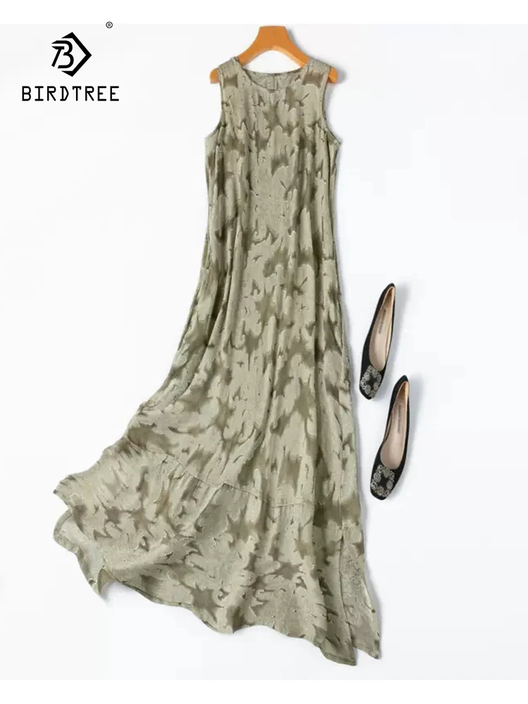 BirdTree, 100%Real Silk Elegant Dresses, Women Sleeveless O Neck Flower Cutting, Literature Retro Dress, 2024 Summer D45814QC
BirdTree, 100%Real Silk Elegant Dresses, Women Sleeveless O Neck Flower Cutting, Literature Retro Dress, 2024 Summer D45814QC