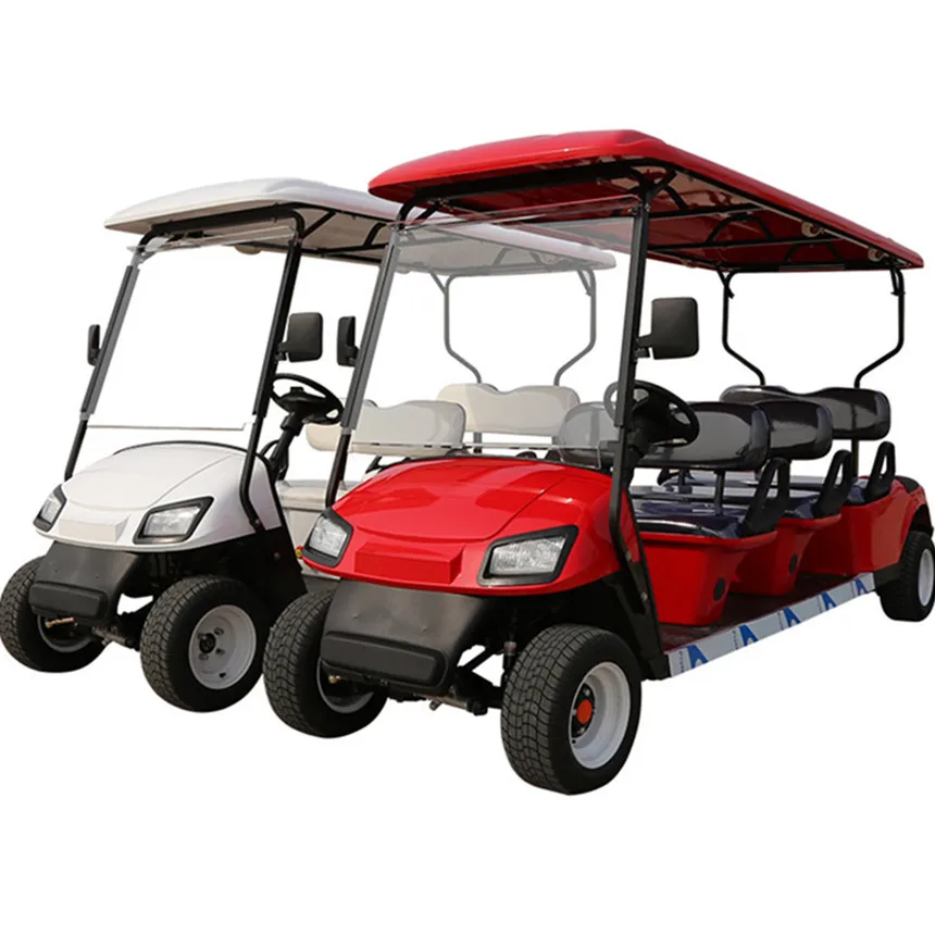 

Wholesale Brand New 4 Wheel Golf Cart Street Legal 48V 60V 72V Customized Airport Bus 6 Seater Electric Golf Cart Tourist Bus
