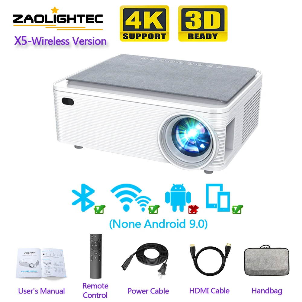 ZAOLIGHTEC X5 Projector Full HD 1920*1080P WIFI Blutooth Beamer Support 4k Video Smart LED Projectors for Home Theater
ZAOLIGHTEC X5 Projector Full HD 1920*1080P WIFI Blutooth Beamer Support 4k Video Smart LED Projectors for Home Theater