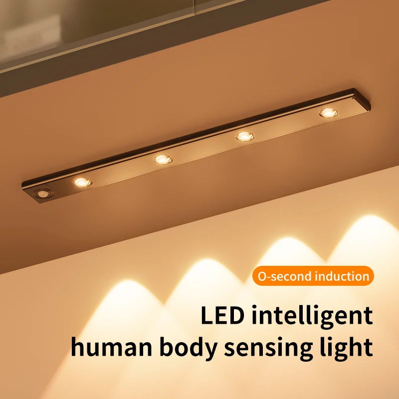 

Human body sensing LED light Intelligent wireless charging light Self-adhesive kitchen wardrobe wine cabinet free installation