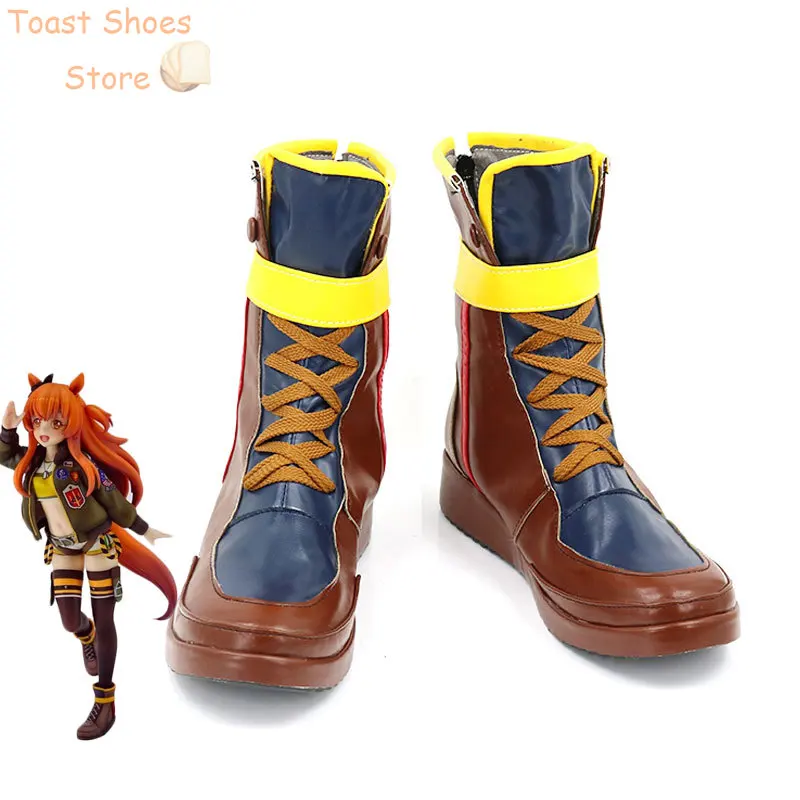 

Game Pretty Derby Mayano Top Gun Cosplay Shoes Halloween Carnival Boots Cosplay Prop PU Leather Shoes Costume Prop