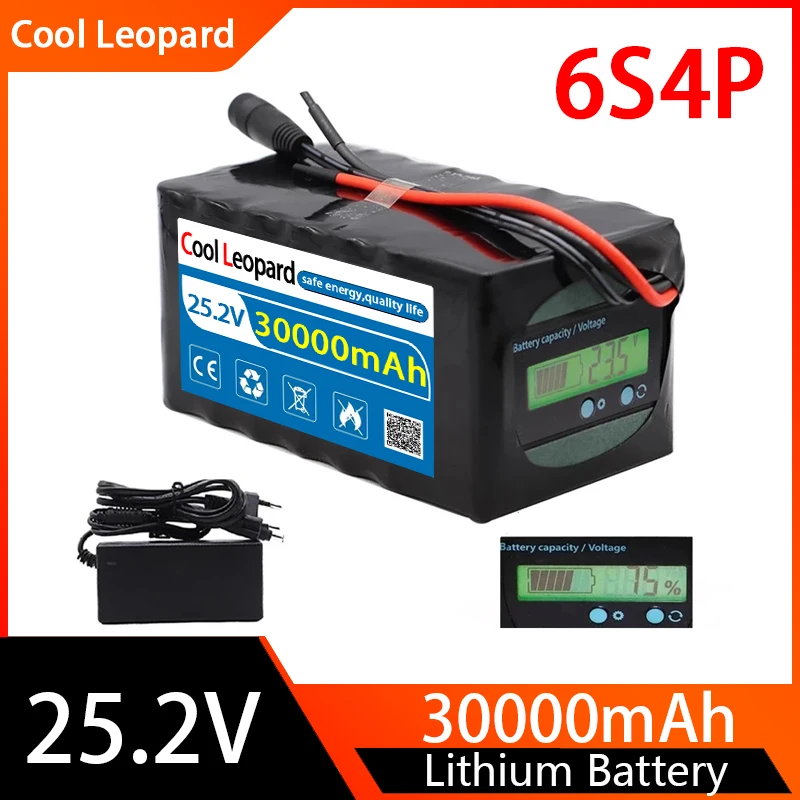 New 18650 6S4P 24V 30Ah Lithium Battery Pack,for Electric Bicycle Moped 25.2V Li-ion Battery Pack With Capacity Indicator
New 18650 6S4P 24V 30Ah Lithium Battery Pack,for Electric Bicycle Moped 25.2V Li-ion Battery Pack With Capacity Indicator