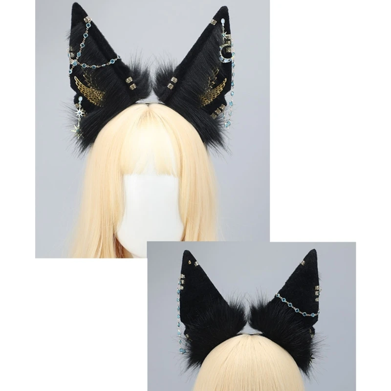 

Gorgeous Wolf Ears Shape Headband Easter Party Ornaments Festival Hair Decors Dropship