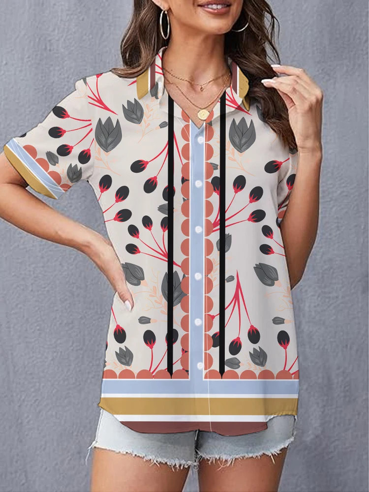 Summer women's fashionable street shirts are fresh and sweet 3D digital printed lapel short-sleeved shirts and temperament tops
Summer women's fashionable street shirts are fresh and sweet 3D digital printed lapel short-sleeved shirts and temperament tops