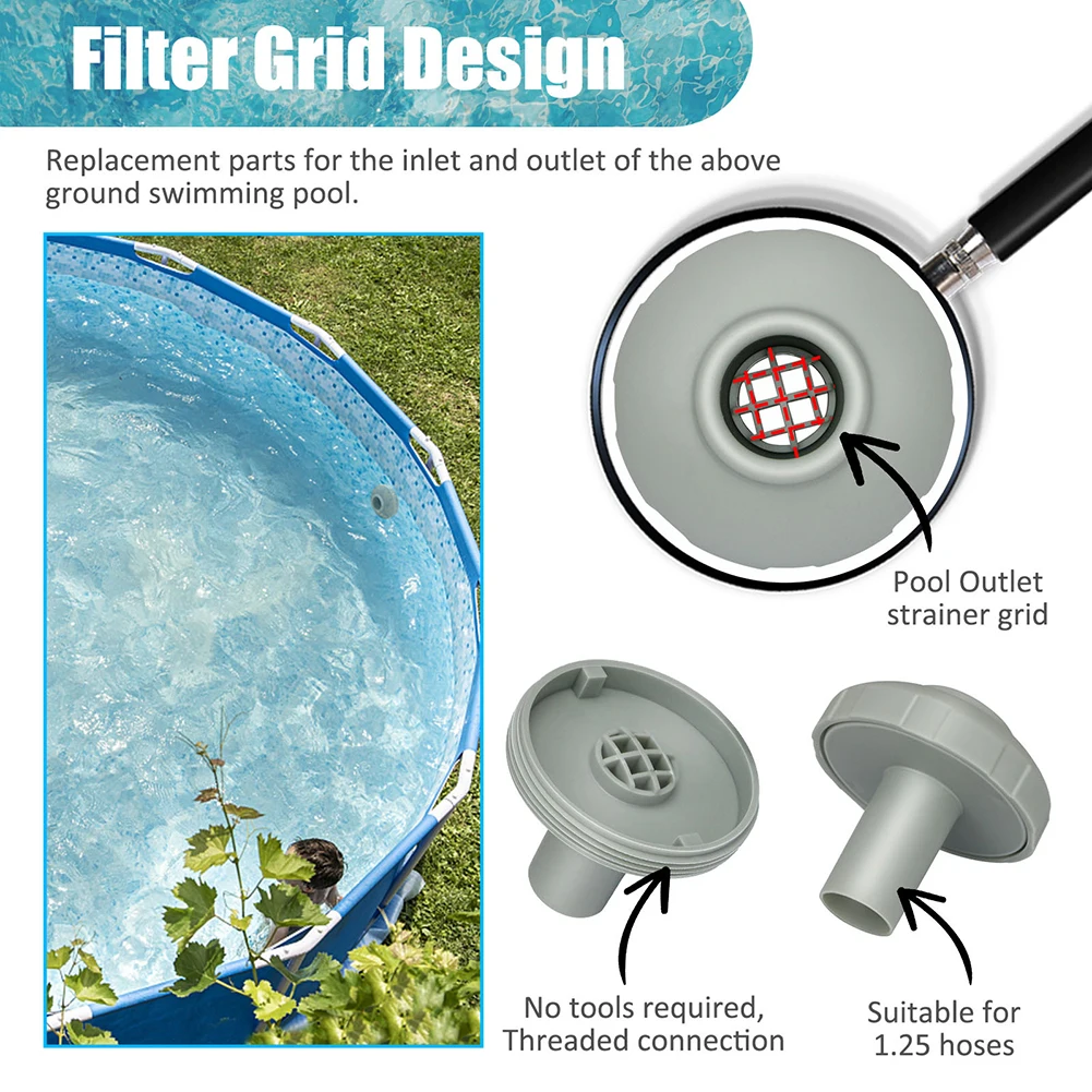 Swimming Pool Water Jet Connector Set 25022E Outlet Strainer Grid For Helping Circulate Provide Cleaning Enjoyable Experiences
Swimming Pool Water Jet Connector Set 25022E Outlet Strainer Grid For Helping Circulate Provide Cleaning Enjoyable Experiences