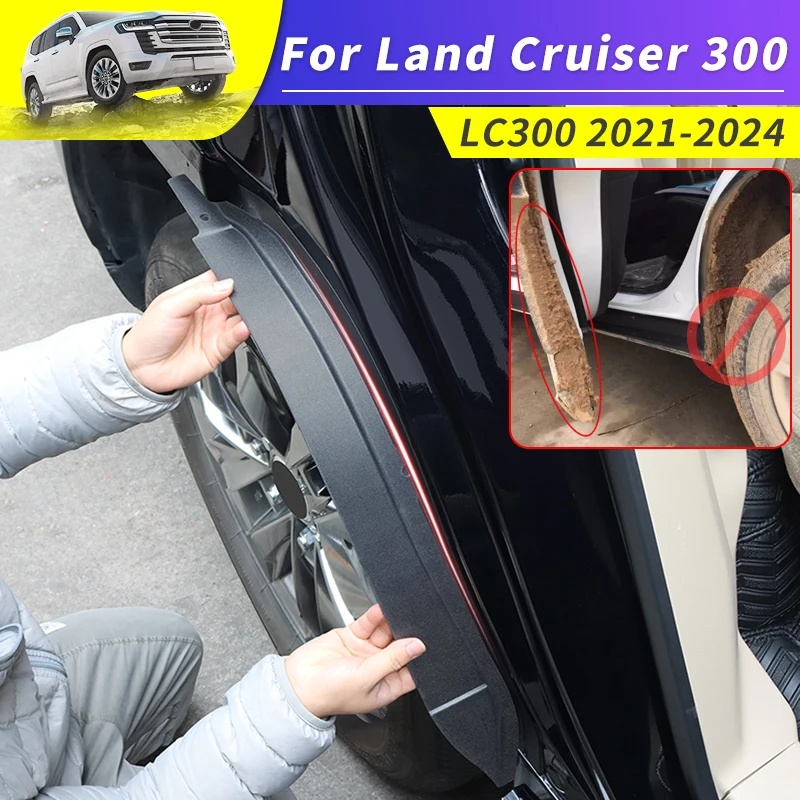 

Подходит для 2021-2024 Toyota Land Cruiser Prado 300 LC300 FJ300 аксессуары для модификации подкладки крыла заднего колеса 2022 2023