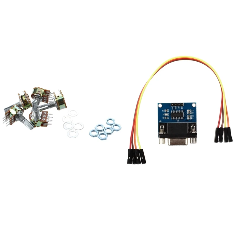 MAX3232 RS232 Serial Port To TTL Converter Module With 5 Pcs B50K Split Shaft Rotary Linear Dual Taper Potentiometers
MAX3232 RS232 Serial Port To TTL Converter Module With 5 Pcs B50K Split Shaft Rotary Linear Dual Taper Potentiometers