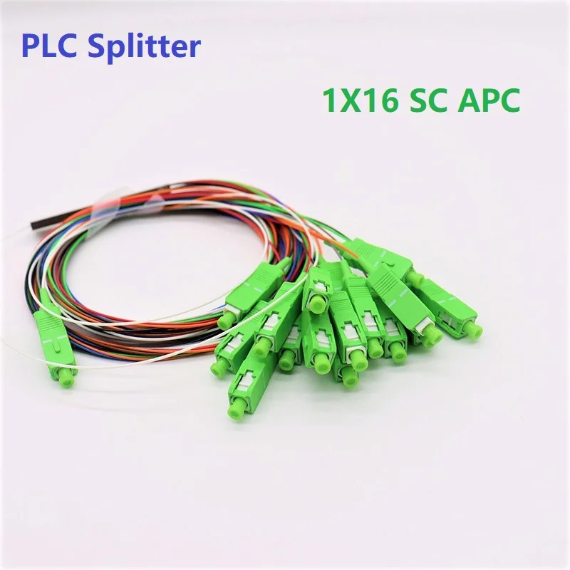 

10pcs 1X16 PLC Splitter 0.9mm Steel Tube 1M Fiber Optic FTTH Optical fiber Connector 1*16 SC APC Free Shipping