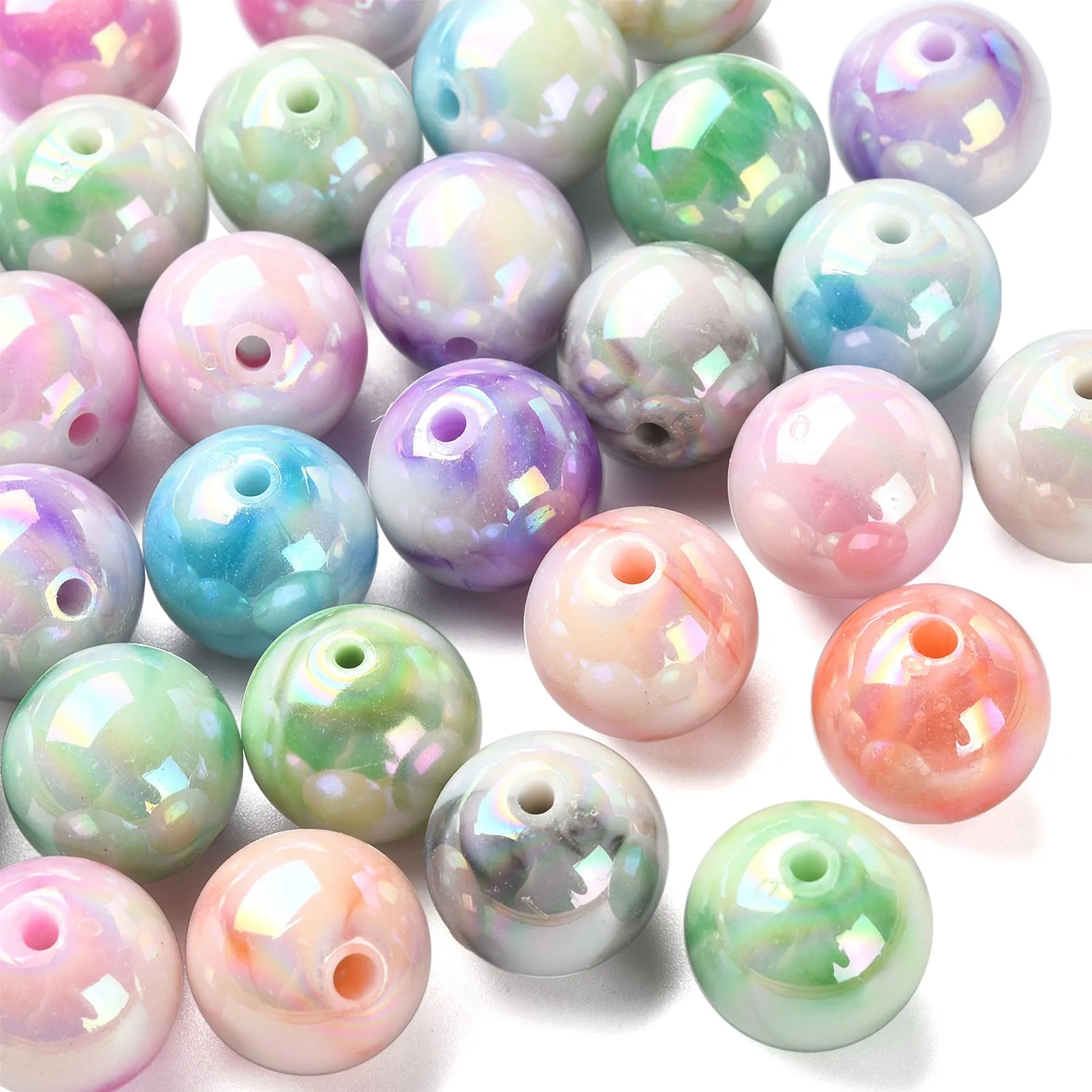 

Pandahall 30Pcs Random 16mm AB Color Resin Round Beads Opaque Gradient Bubblegum Ball Beads for Jewelry Bracelets Making
