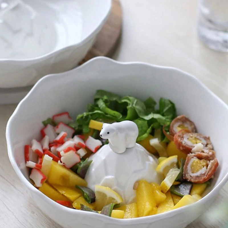 

Cute salad bowl creative polar bear dessert bowl soup bowl dried fruit bowl household tableware