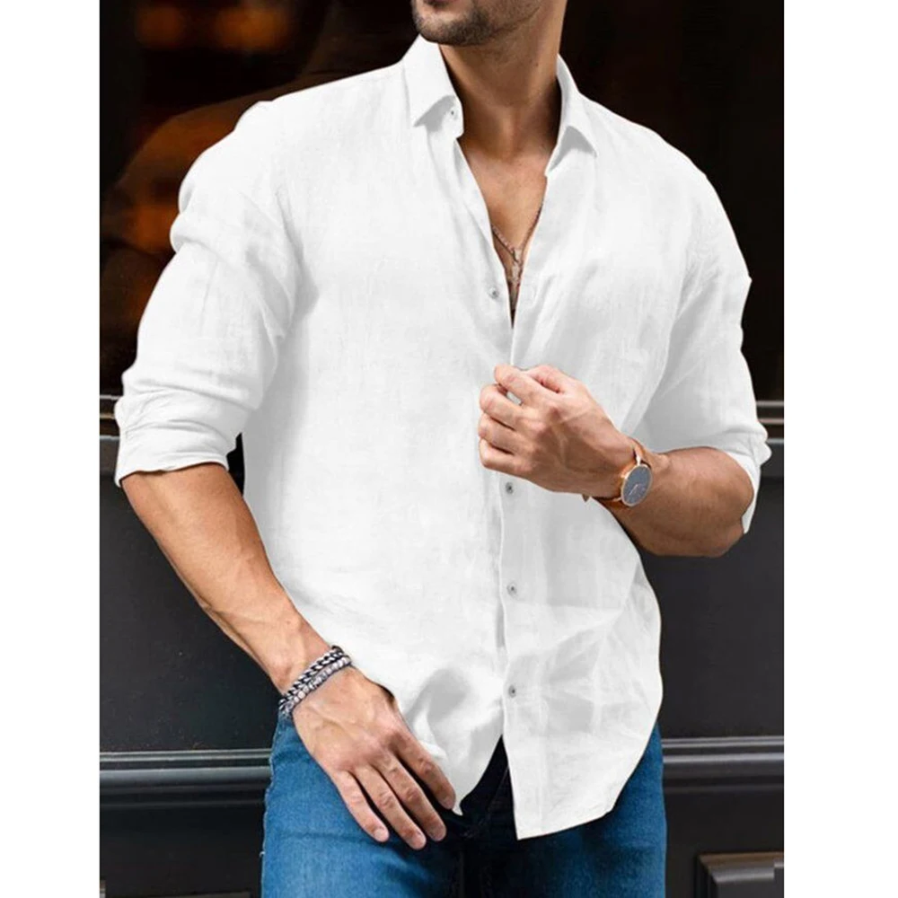 2023 Autumn Solid Men Shirt Baggy Long Sleeve Button Hawaiian 100% Cotton Linen Shirt For Men Blouse Camisa Masculina Streetwear
2023 Autumn Solid Men Shirt Baggy Long Sleeve Button Hawaiian 100% Cotton Linen Shirt For Men Blouse Camisa Masculina Streetwear