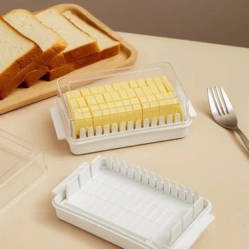 투명 대용량 저온 저항 냉장고 보관 상자, 버터 절단, 치즈 신선도 유지 상자