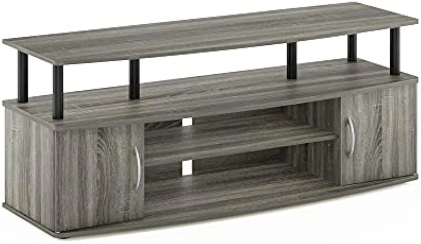 

Furinno JAYA Large Entertainment Stand for TV Up To 55 Inch, French Oak 47.24(W) X 19.53(H) X 15.87(D) Inches Grey/Black