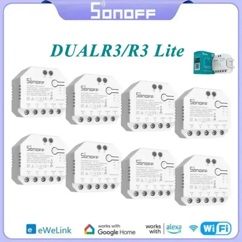 Смарт-переключатель для штор SONOFF DUALR3 Dual R3 Lite с Wi-Fi для электрического моторизованного роликового затвора управление через Alexa Google Home eWeLink
Смарт-переключатель для штор SONOFF DUALR3 Dual R3 Lite с Wi-Fi для электрического моторизованного роликового затвора управление через Alexa Google Home eWeLink