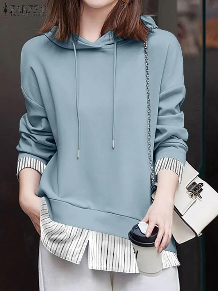 ZANZEA Spring Fashion Stripe Patchwork Hoodies O-Neck Lace-Up Pullover Woman Casual Long Sleeve Sweatshirts Elegant OL Chemise
ZANZEA Spring Fashion Stripe Patchwork Hoodies O-Neck Lace-Up Pullover Woman Casual Long Sleeve Sweatshirts Elegant OL Chemise
