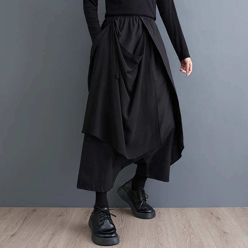 8051 High Elastic Waist Irregular Long Black Harem Pants New Loose Fit Trousers Women Fashion Tide Spring Autumn 2023
8051 High Elastic Waist Irregular Long Black Harem Pants New Loose Fit Trousers Women Fashion Tide Spring Autumn 2023