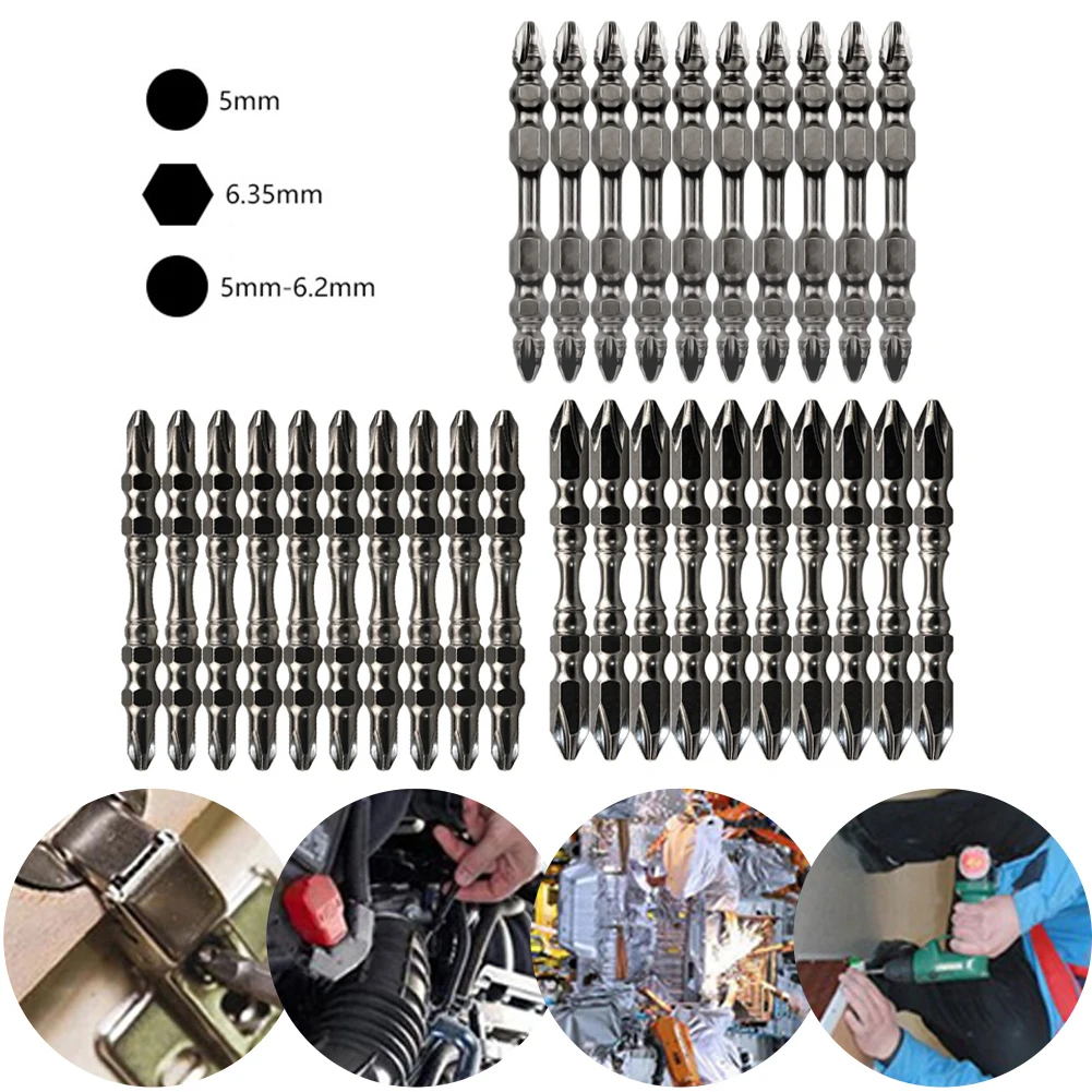 10pcs PH2 Screwdriver Bits 65mm Magnetic Cross Double Head 5/6.2/6.5mm For Furniture Hinge Installation Fixing Hand Drill Tools
10pcs PH2 Screwdriver Bits 65mm Magnetic Cross Double Head 5/6.2/6.5mm For Furniture Hinge Installation Fixing Hand Drill Tools
