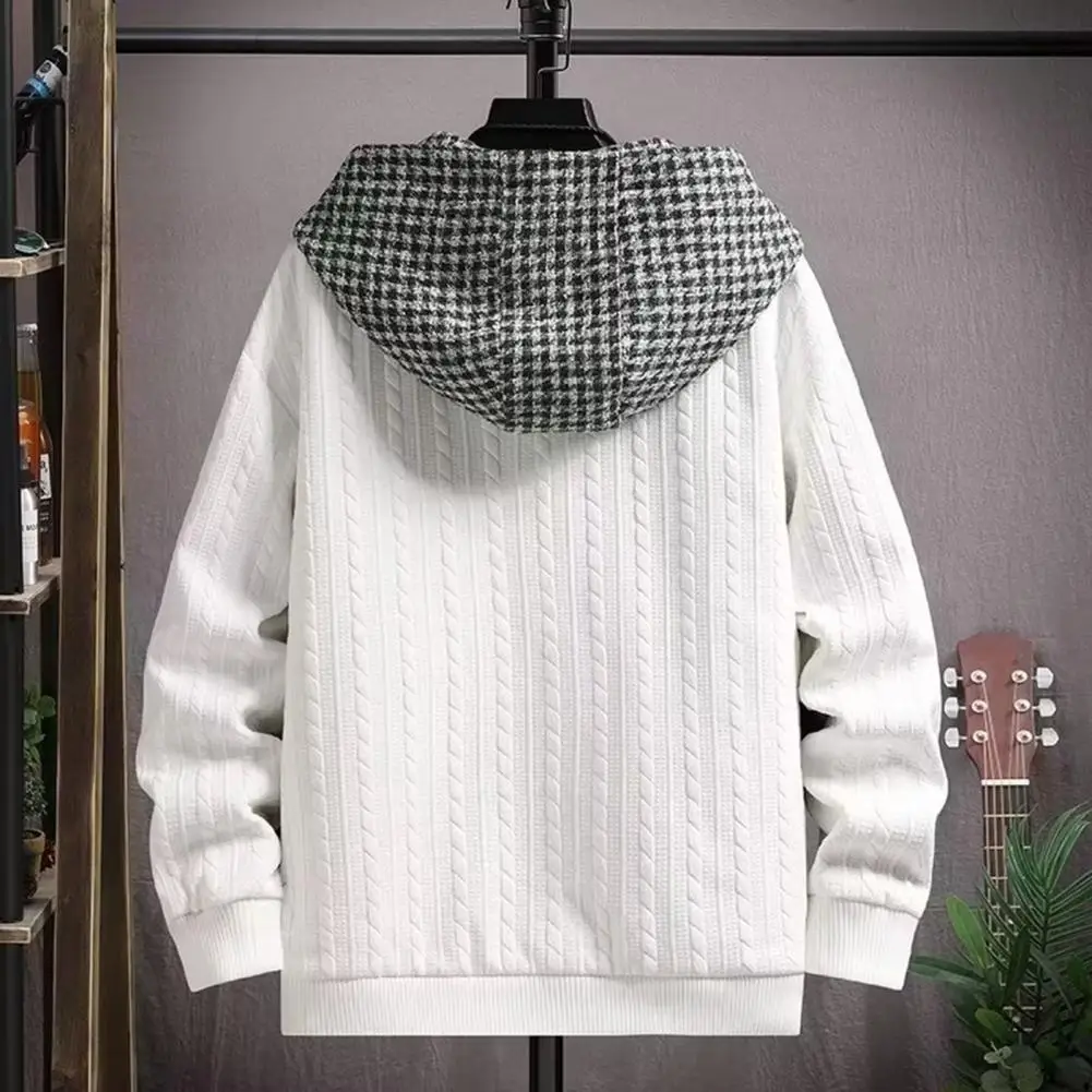 Sweatpants Outerwear Plaid Print Hooded Men's Winter Coat with Zipper Closure Elastic Cuff Pockets Waffle Fabric Coat
Sweatpants Outerwear Plaid Print Hooded Men's Winter Coat with Zipper Closure Elastic Cuff Pockets Waffle Fabric Coat