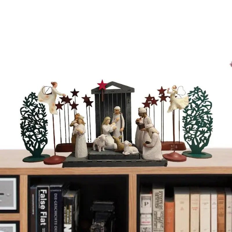 Nativity Scene Set 17Pcs Resin Jesus Stable Decoration Nativity Manger Figurines Christmas Ornament For Study Living Room
Nativity Scene Set 17Pcs Resin Jesus Stable Decoration Nativity Manger Figurines Christmas Ornament For Study Living Room