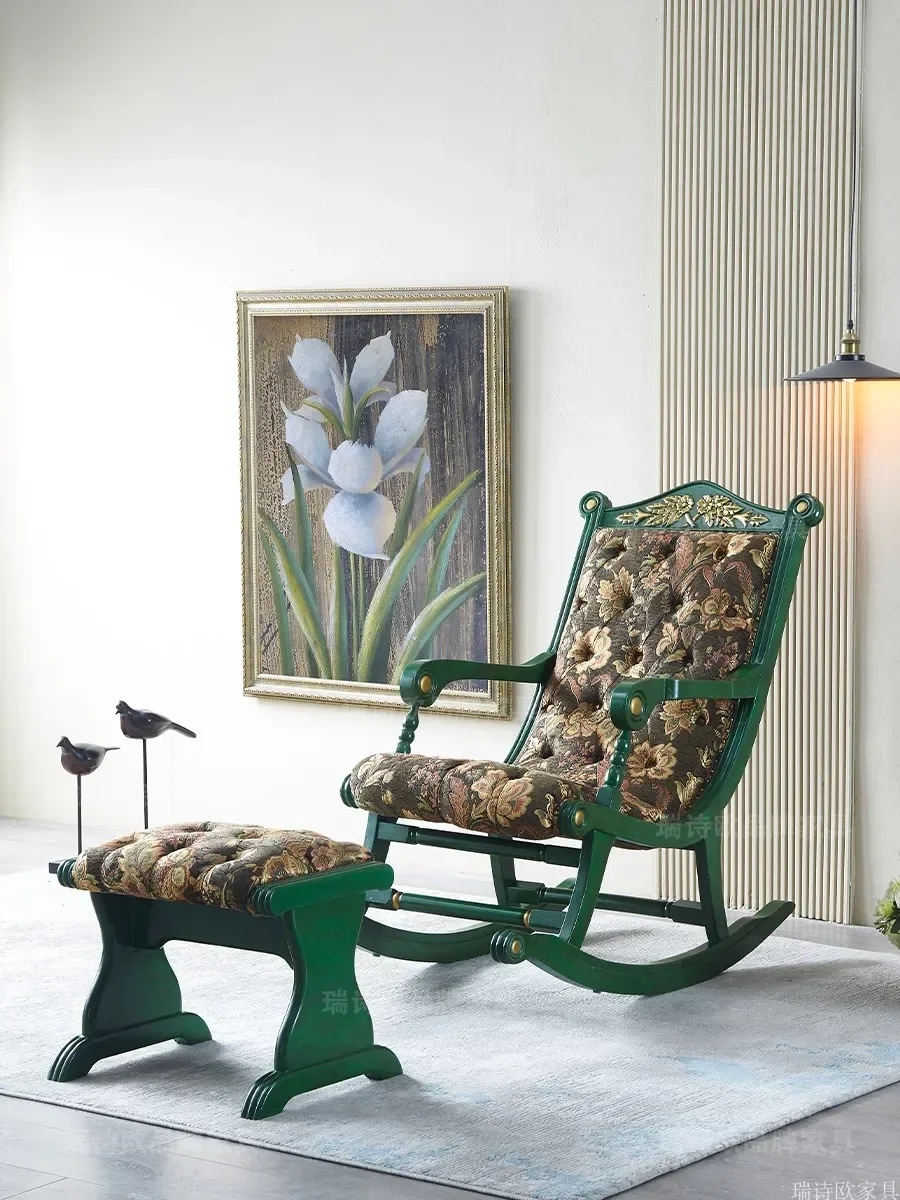 American Country Sofa Rocking Chair Wood Recliner Adult Balcony Home Leisure Living Room Single Footstool
American Country Sofa Rocking Chair Wood Recliner Adult Balcony Home Leisure Living Room Single Footstool