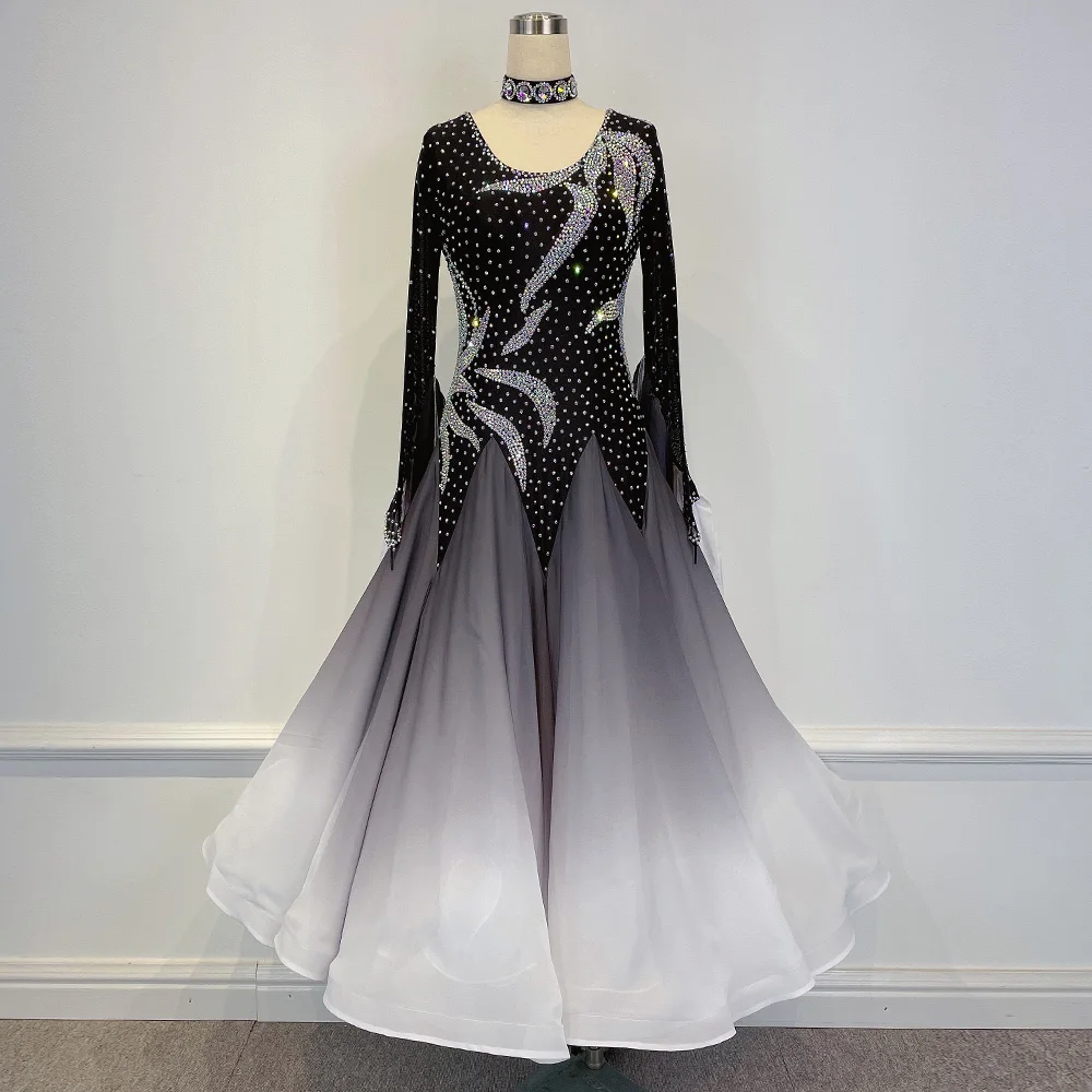Women Ballroom Competition Dance Dresses 2022 New Advanced Black On White Standard Modern Waltz Dance Wear Lady Dancing Skirt
Women Ballroom Competition Dance Dresses 2022 New Advanced Black On White Standard Modern Waltz Dance Wear Lady Dancing Skirt