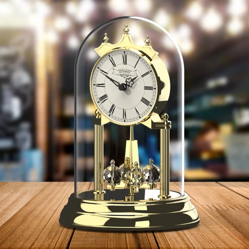 

Revolving Metal Pendulum Clock Sitting Room Table Clock Clock European-style Bedroom Clock Pendulum Clock Modern Sitting Clock