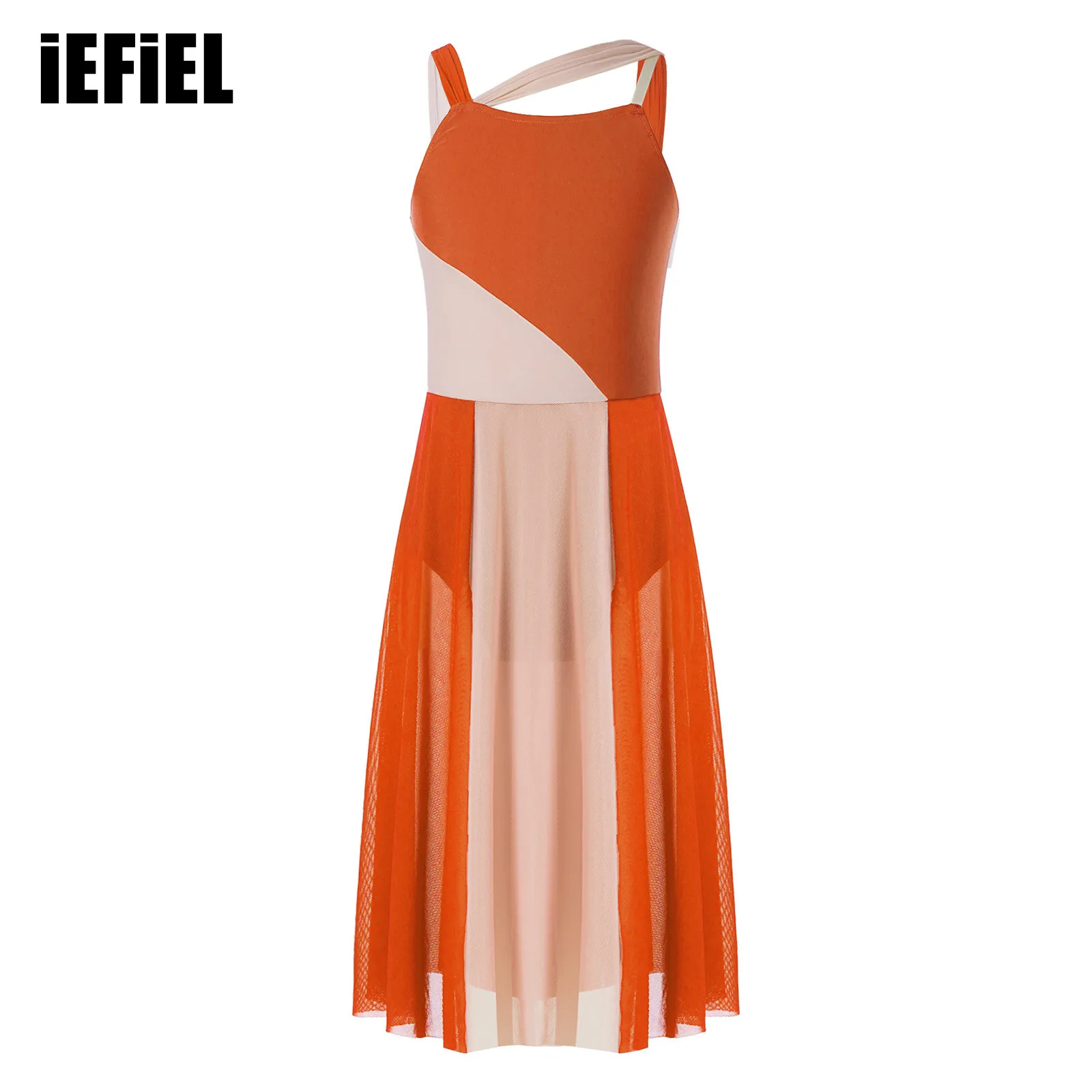 Kids Girls Sleeveless Dance Dress Asymmetric Mesh Shoulder Straps Color Block Leotard Dress for Lyrical Modern Dancewear
Kids Girls Sleeveless Dance Dress Asymmetric Mesh Shoulder Straps Color Block Leotard Dress for Lyrical Modern Dancewear