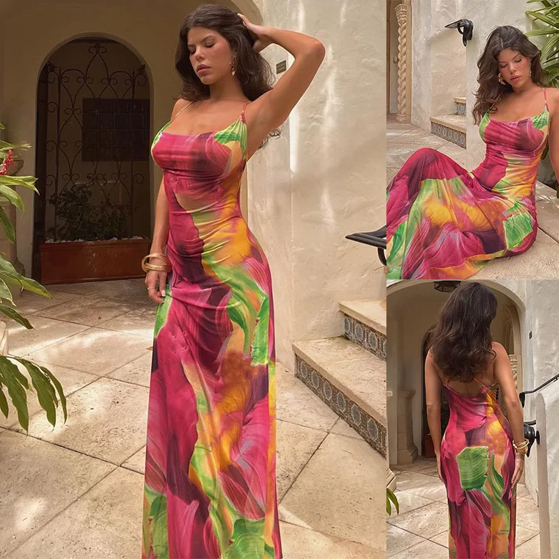 dresses for women Printed Slim-Fit Sexy Backless Strap dress vestidos evening beach vintage
dresses for women Printed Slim-Fit Sexy Backless Strap dress vestidos evening beach vintage