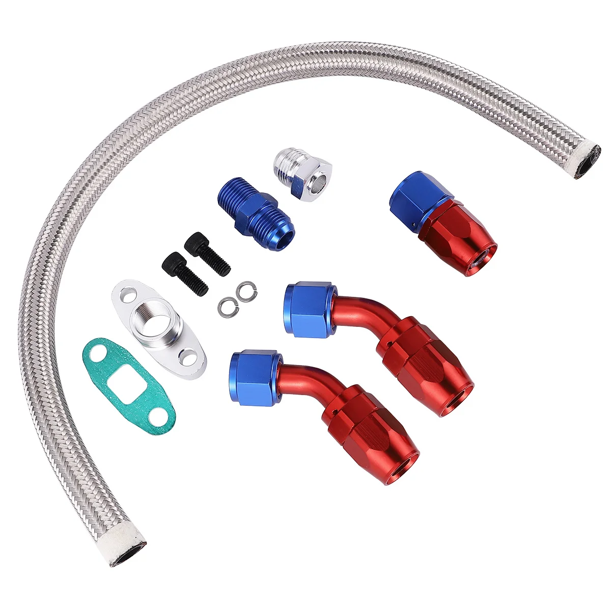 Car Turbo Kit Hose Oil Inlet Feed Line for Turbocharger Refit Drain Fitting Aluminum Alloy 
Car Turbo Kit Hose Oil Inlet Feed Line for Turbocharger Refit Drain Fitting Aluminum Alloy