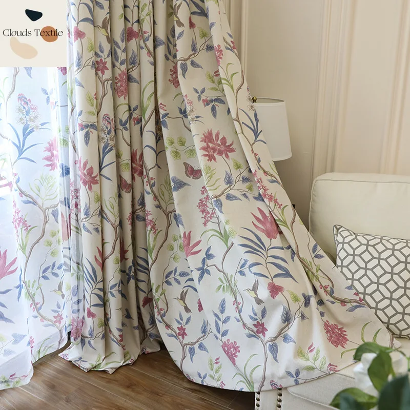 Imitation Cotton and Linen Curtains Flowers Birds Plants American Country Printing Living Dining Room Bedroom
Imitation Cotton and Linen Curtains Flowers Birds Plants American Country Printing Living Dining Room Bedroom