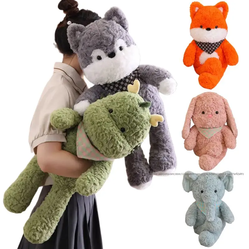 

60cm Kawaii Dog Rabbit Bear Dinosaur Elephant Plush Toy Stuffed Animals Cartoon Animal Pillow Accompany Doll Birthday Gift Kids