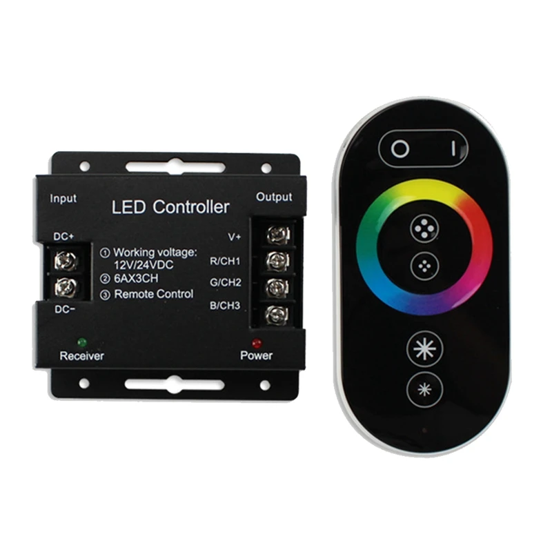 

DC12-24V LED Strip Light RF Touch Remote Controller Dimmer For 5050 Tape Lights Adjust Brightness