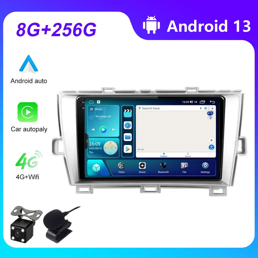 

8G+256G Car Radio Player for Toyota Prius 3 XW30 2009 - 2015 Car Multimedia Car Stereo Video Player Carplay DSP RDS Split screen