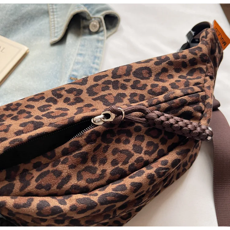 Women's Leopard Print Chest Bag, Autumn/Winter Fashion Crossbody Bag, Trendy Sporty Multifunctional Waist Bag Waist Packs bolsa Women's Leopard Print Chest Bag, Autumn/Winter Fashion Crossbody Bag, Trendy Sporty Multifunctional Waist Bag Waist Packs bolsa