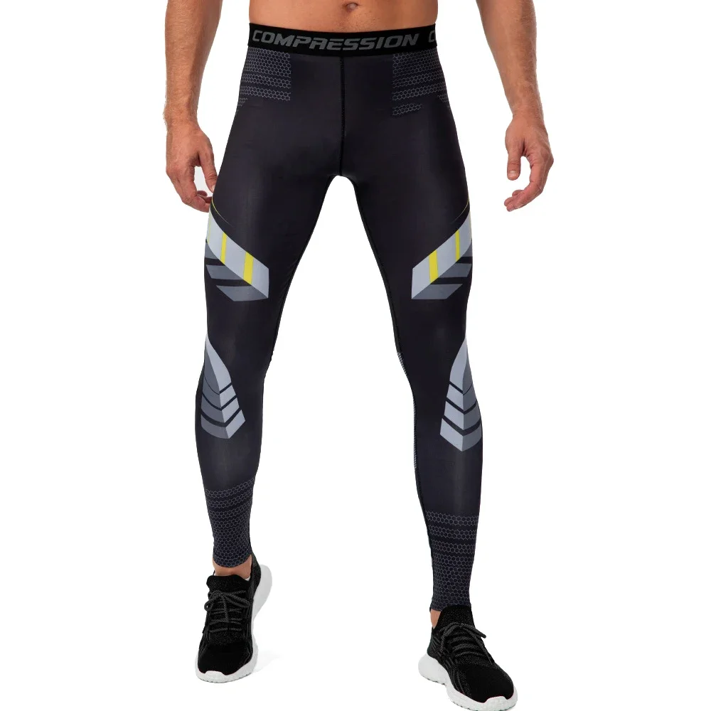 

Men Gym Tights Sport Leggings Compression Underwear Quick Dry Print Pants Jogging Running Fitness Camo Trousers MMA XXXL