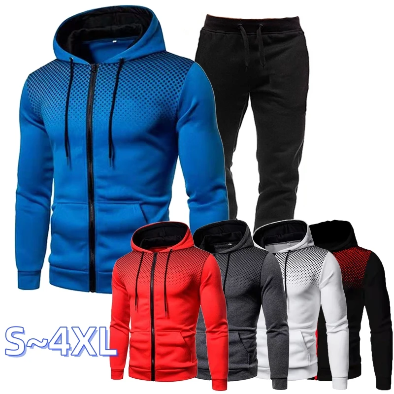 Fashion Men Personalized Solid Color Gradient Hoodie Pullover Sportsuit Autumn Winter Men's Wool Zipper Sweater Coat and Pants
Fashion Men Personalized Solid Color Gradient Hoodie Pullover Sportsuit Autumn Winter Men's Wool Zipper Sweater Coat and Pants