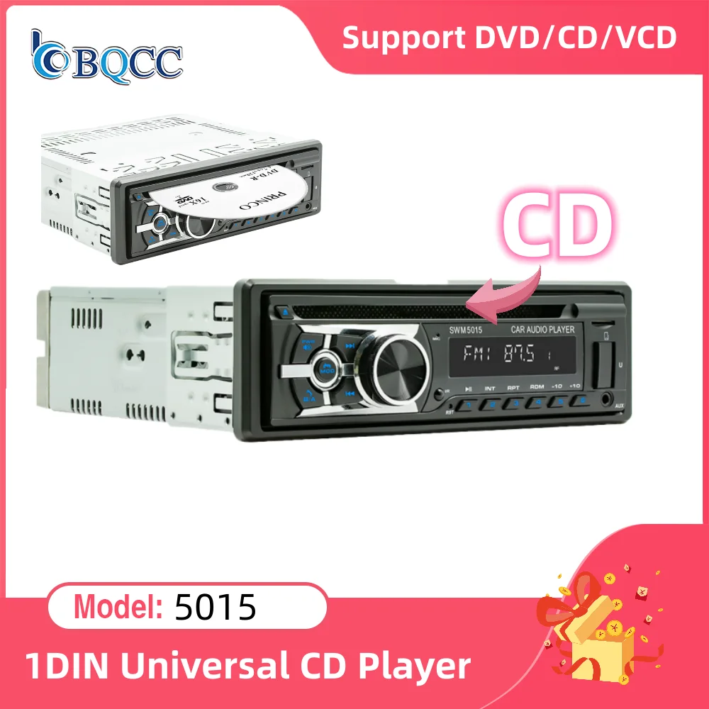 

BQCC Universal 1Din Bluetooth Car Stereo MP3 Player Autoradio CD VCD DVD AUX AI Voice RDS USB FM Radio Auto Audio Car Player