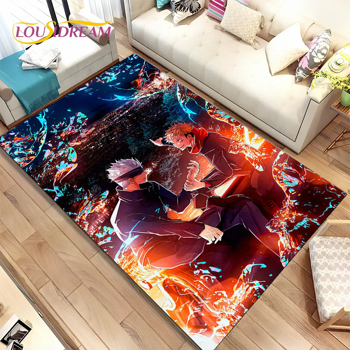 

Jujutsu Kaisen Anime Cartoon Area Rug Large,Carpet Rug for Living Room Bedroom Sofa Doormat Decoration,Kids Non-slip Floor Mat