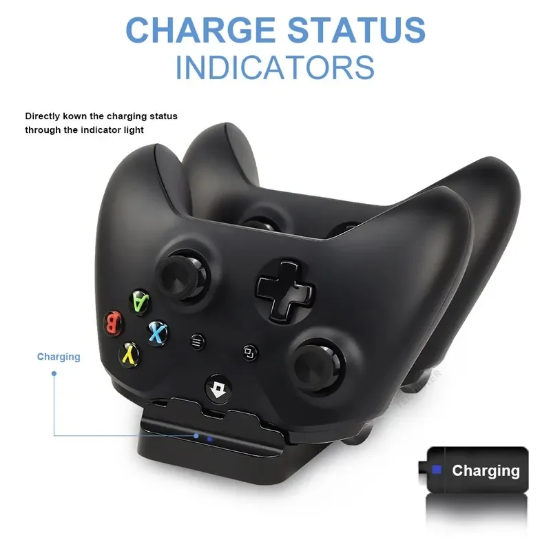 Dual Battery Charger For XBox One Slim/X Controller Accessories Joystick Charging base Dock Station Stand Gamepad Controle
Dual Battery Charger For XBox One Slim/X Controller Accessories Joystick Charging base Dock Station Stand Gamepad Controle