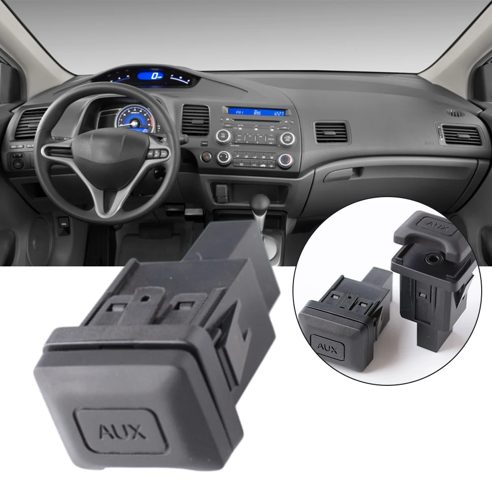 

Car Auxiliary Aux Port For Honda For Civic For CRV 2009-2011 39112-SNA-A01 Auxiliary Input Jack Switch Stereo Adaptor