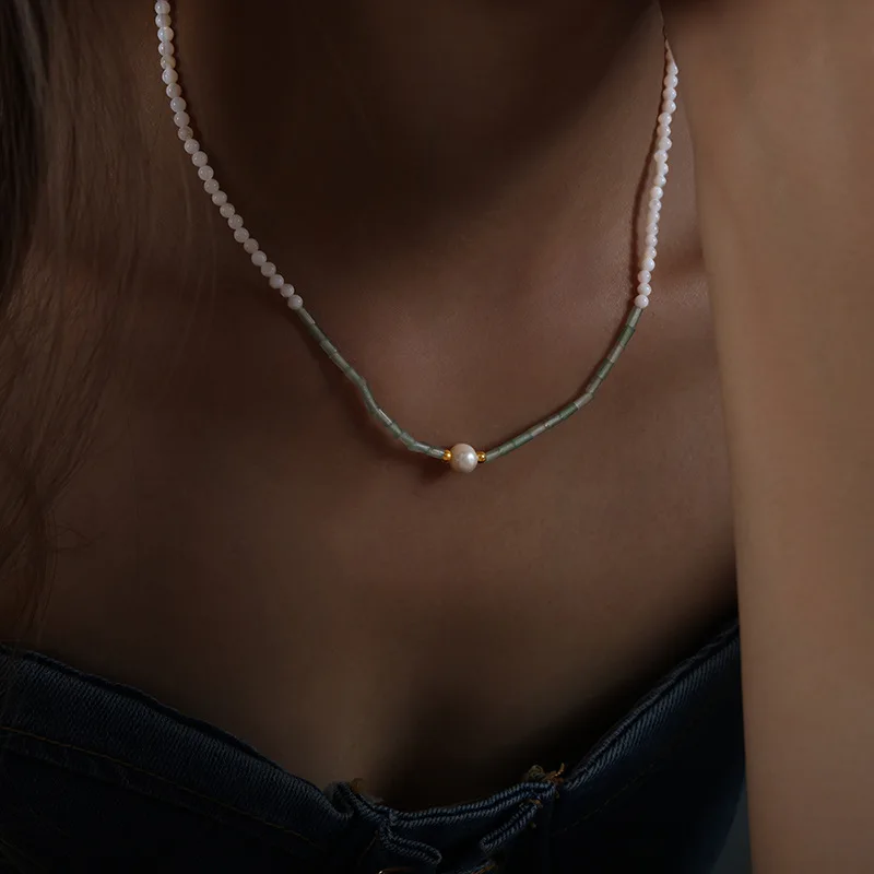 Fashion Rice Beads Freshwater Pearl Necklace Bohemian Personalized Bead Pendant Collarbone Chain
Fashion Rice Beads Freshwater Pearl Necklace Bohemian Personalized Bead Pendant Collarbone Chain