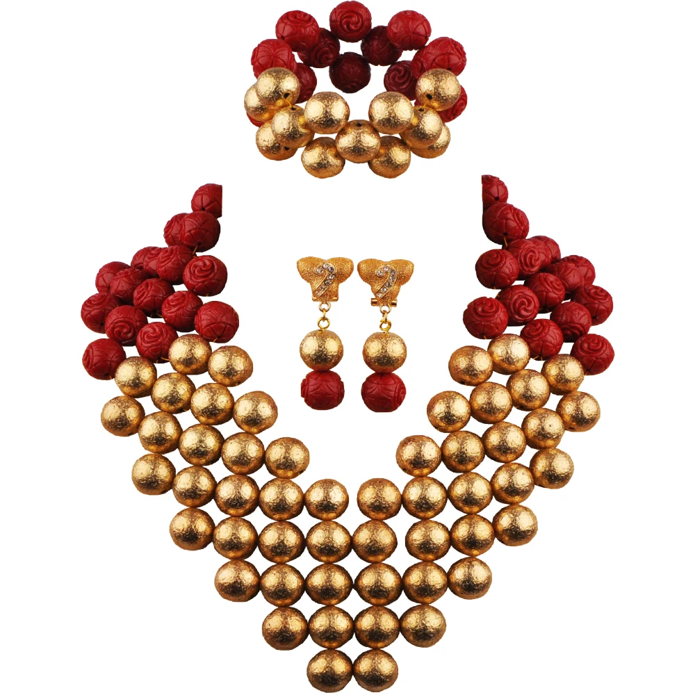 Nigerian Wedding African Beads Necklace Set Artificial Coral Bridal Jewelry Sets
Nigerian Wedding African Beads Necklace Set Artificial Coral Bridal Jewelry Sets