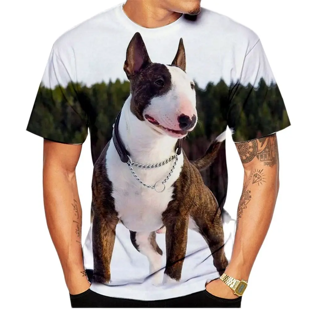 Male and Female Bull Terrier 3D Printed T-shirt, Summer Fashion Casual Breathable Short Sleeves, Polyester Fiber.
Male and Female Bull Terrier 3D Printed T-shirt, Summer Fashion Casual Breathable Short Sleeves, Polyester Fiber.