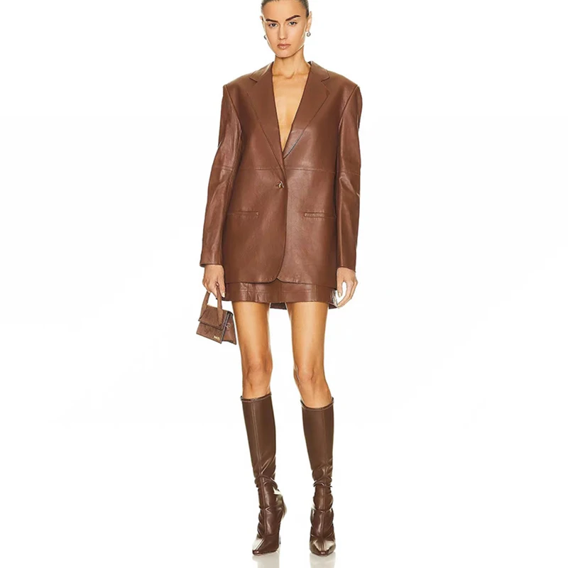 2023 Fall New Old Money Wind Eco Leather Blazer + Half-body Skirt Suit High quality women's fashion Korean jacket skirt y2k
2023 Fall New Old Money Wind Eco Leather Blazer + Half-body Skirt Suit High quality women's fashion Korean jacket skirt y2k