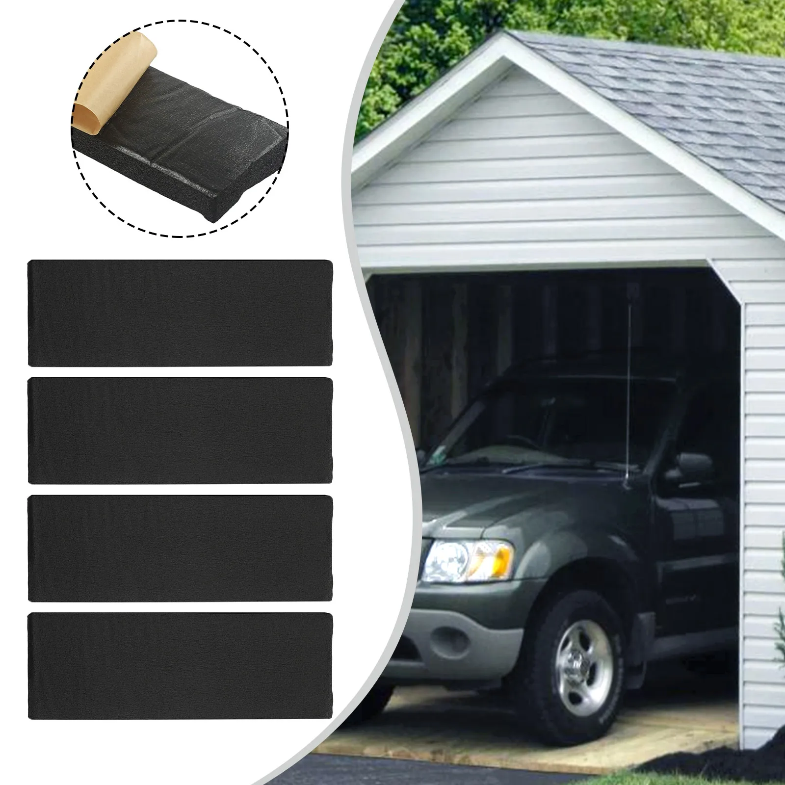 

4Pcs Garage Car Door Protector Wall Corner Bumper Guard Foam Block For Parking 30*10*2cm Important Garage Wall Protector