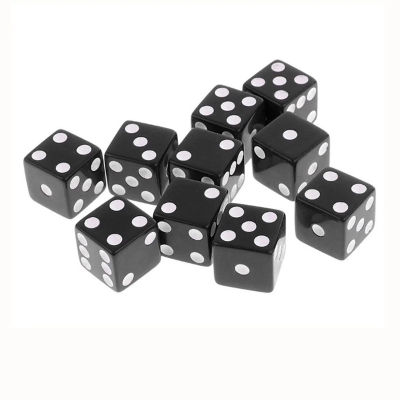 10 Pcs/lot Black Point Dice Puzzle Game 6 Sided Square Corner Dice Funny Game Accessory 16mm
10 Pcs/lot Black Point Dice Puzzle Game 6 Sided Square Corner Dice Funny Game Accessory 16mm